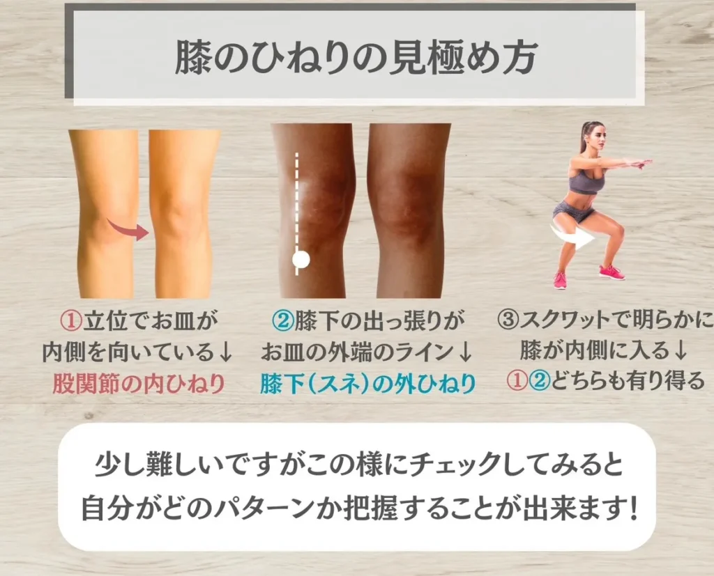 膝のねじれの見極め方