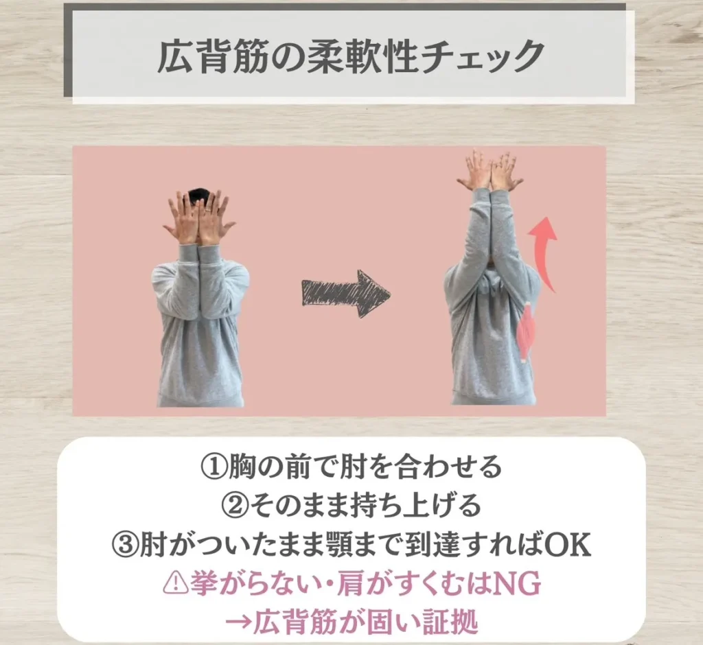 広背筋の柔軟性チェック