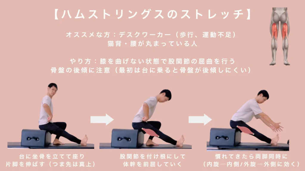 ハムストリングスのストレッチ