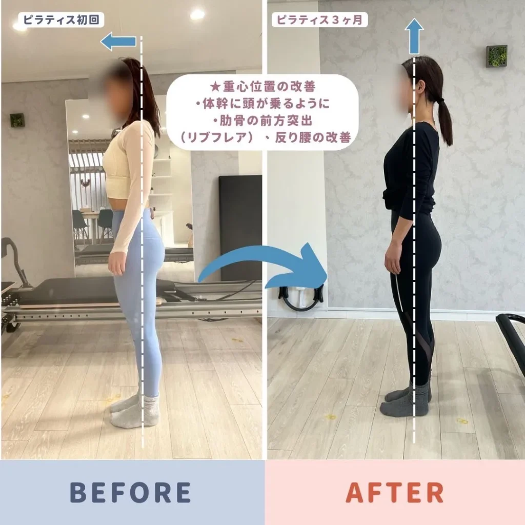 T'sピラティスのお客様の声　反り腰が改善された女性