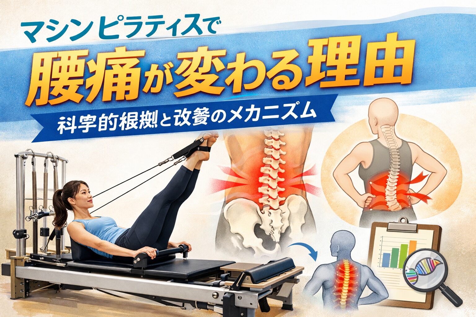 マシンピラティスで腰痛が変わる理由|科学的根拠と改善のメカニズム