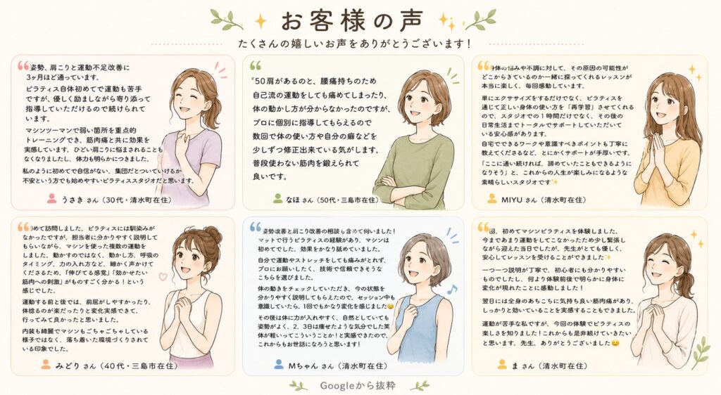 清水町 ピラティス クチコミ